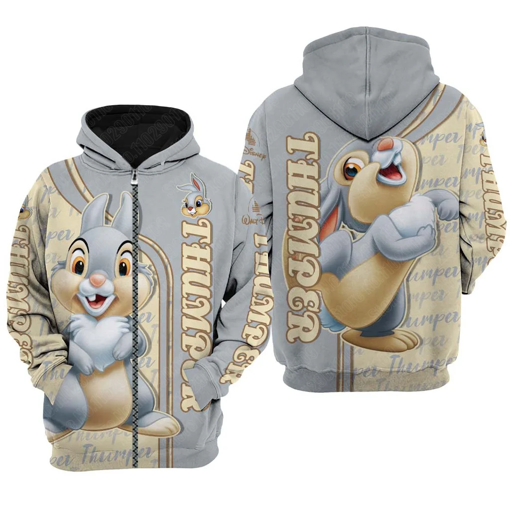 Thumper Rabbit Bambi  cartoon men women 3D Print High quality Fleece Zipper/ Hoodies Pullover Tops dropshipping