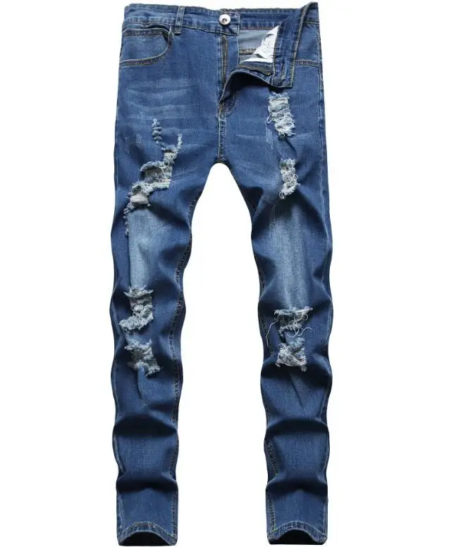 Rua elástica jeans masculino calças jeans lavagem cor sólida casual meados de cintura calças fino ajuste uso diário corredores