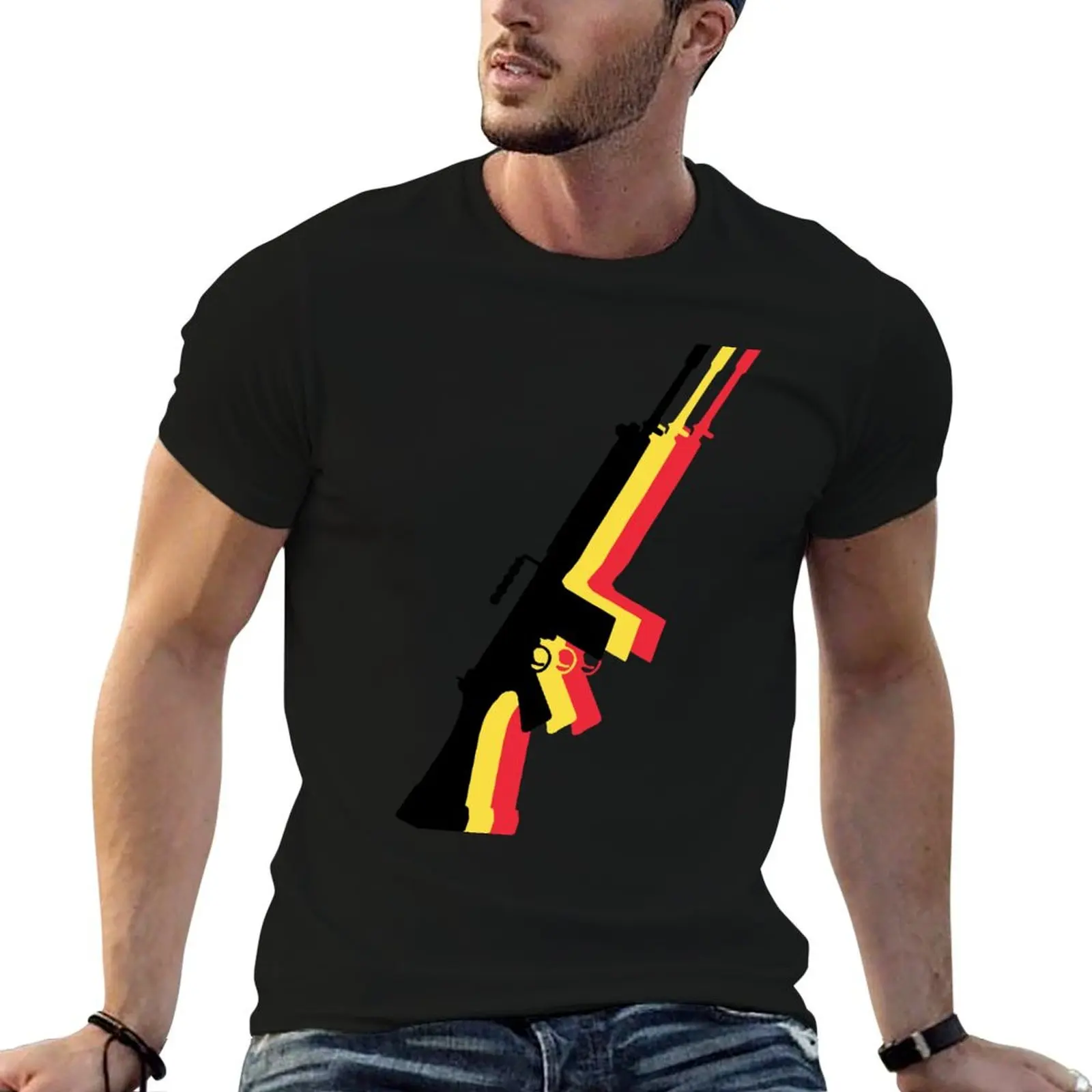FN FAL - The Right Arm of the Free World (versão sem texto) Camiseta masculina de algodão, camiseta masculina de luxo