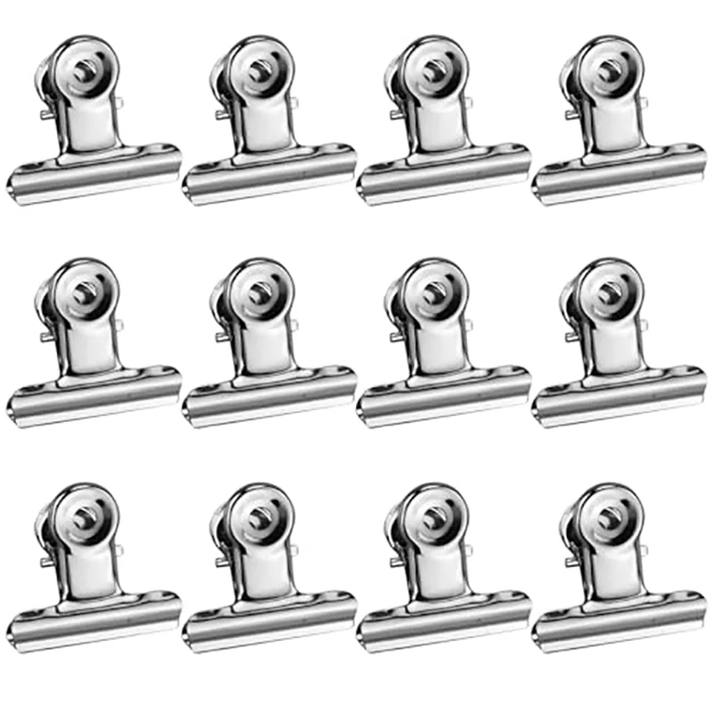 10Pcs Bulldog Clips Chip Clips Food Clip Multi-functional Metal Hinge Clamp Binder Paper Clips for Food Bag Kitchen Home Office