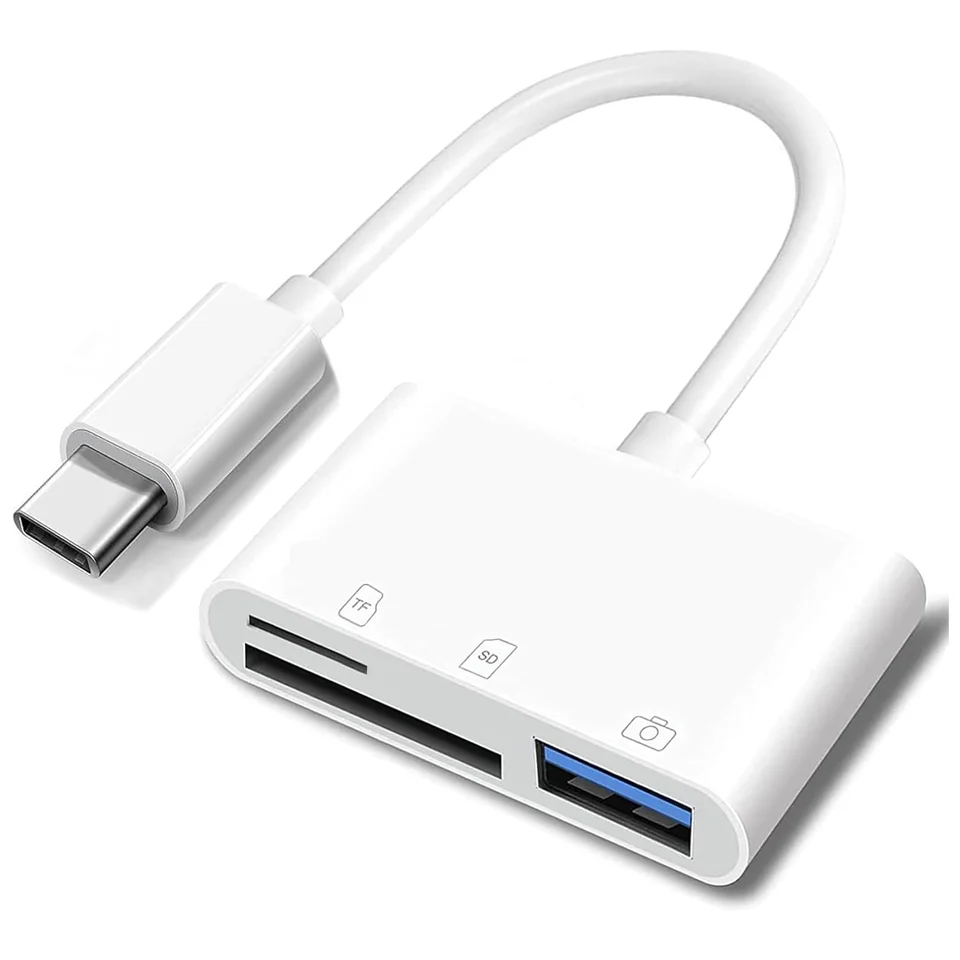 

3-in-1 USB-C SD/TF Card Reader with USB Port,OTG Memory Card Adapter Compatible with iPhone 15/16,MacBook,Samsung Galaxy S24/S23