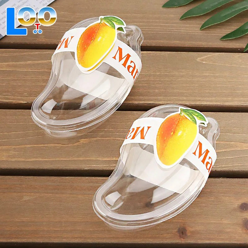 10 шт., креативная форма манго, одноразовая пластиковая чашка для десертного торта, сделай сам, упаковочная коробка для кремового мусса для торта с прозрачной крышкой