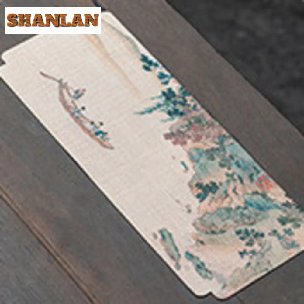 Calligraphy and Painting Tea Mat Creative  Double-sided Dry Bubble Mat Tea Mat Zen Tea Room Table Flag Cloth Mat Tea Ceremony