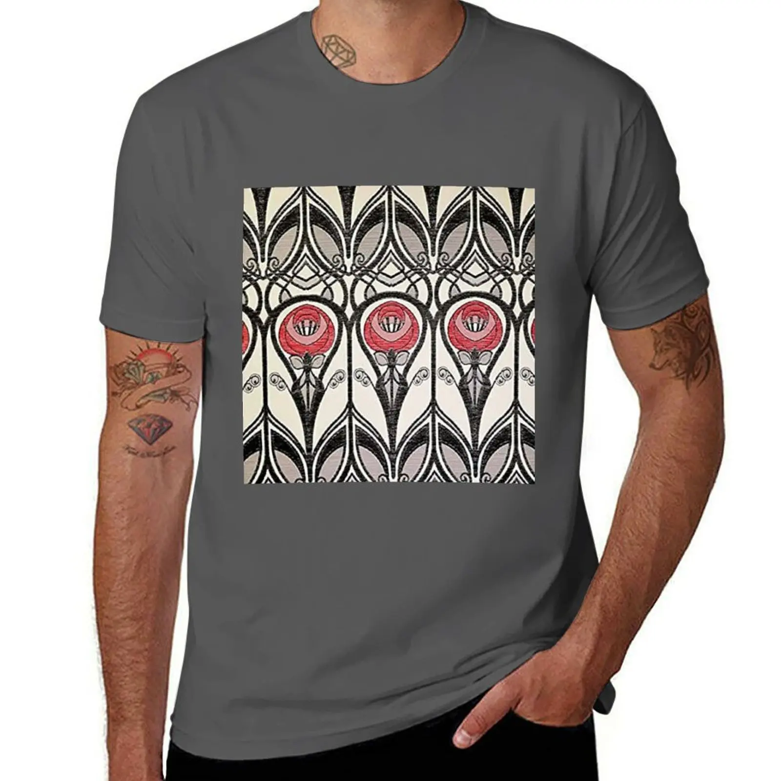 

Charles Rennie Mackintosh design T-Shirt Casual Lightweight Short Sleeve Top