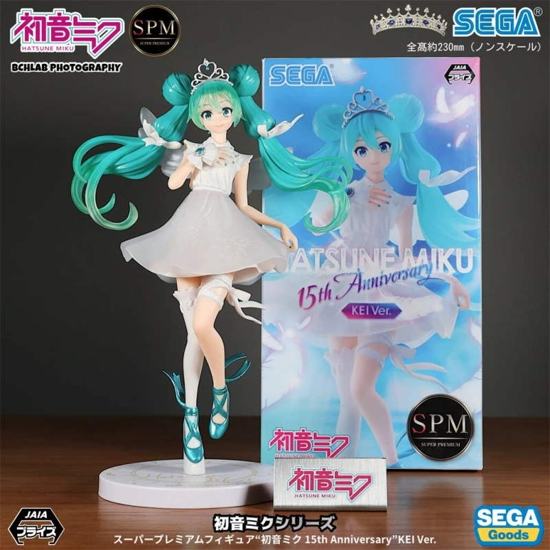 genuine-hatsune-miku-15th-anniversary-kei-ver-sega-miku-anime-figure-23cm-collect-model-desktop-decoration-birthday-xmas-gift