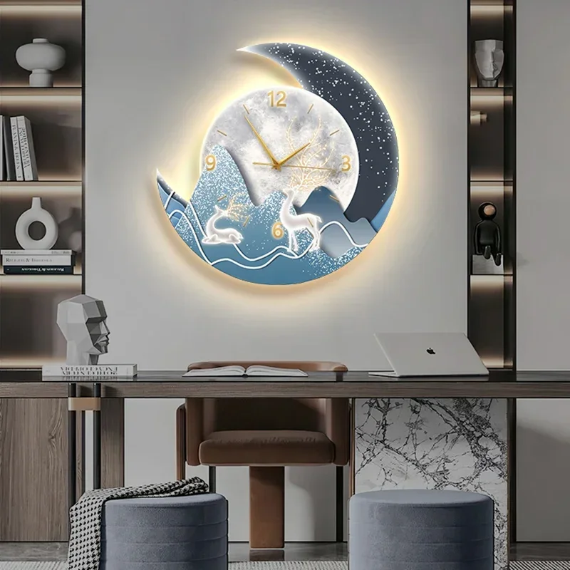 Art Mural Wall Clocks Luxury Digital Mechanism Led Modern Restaurant Wall Watch Silent Aesthetic Horloge Murale Home Design