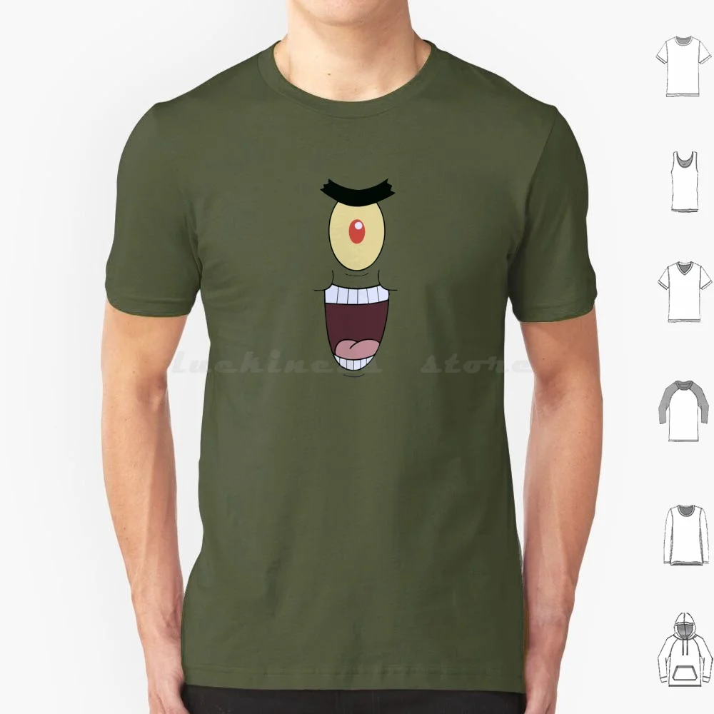 Plankton Evil camiseta de algodón hombres mujeres DIY estampado Plankton Evil Plankton Grin Plankton Plankton divertido Meme Memes divertido Plankton