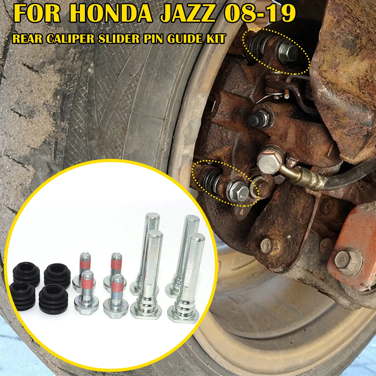 

Brake Caliper Cylinder Slider Guide Pin For Disc Housing Bolt Rubber Bushing Boot Seal Kit FOR HONDA JAZZ 2008 2009 2010-2019