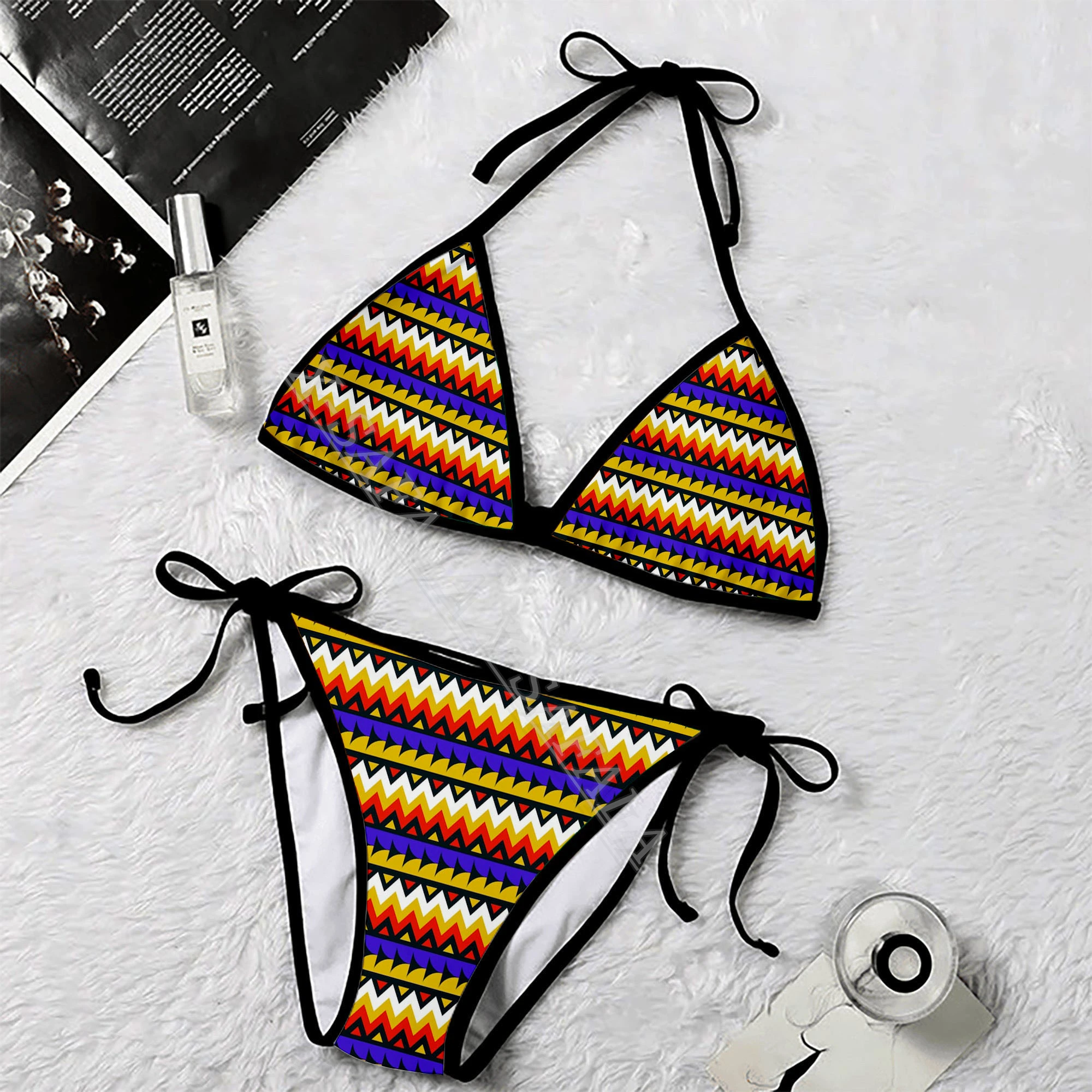 

Africa Culture African 3D Print Women Micro Triangle Tie Side Bikini Summer Beachwear Mankini Cute Sexy Beach Bathing Suit-18