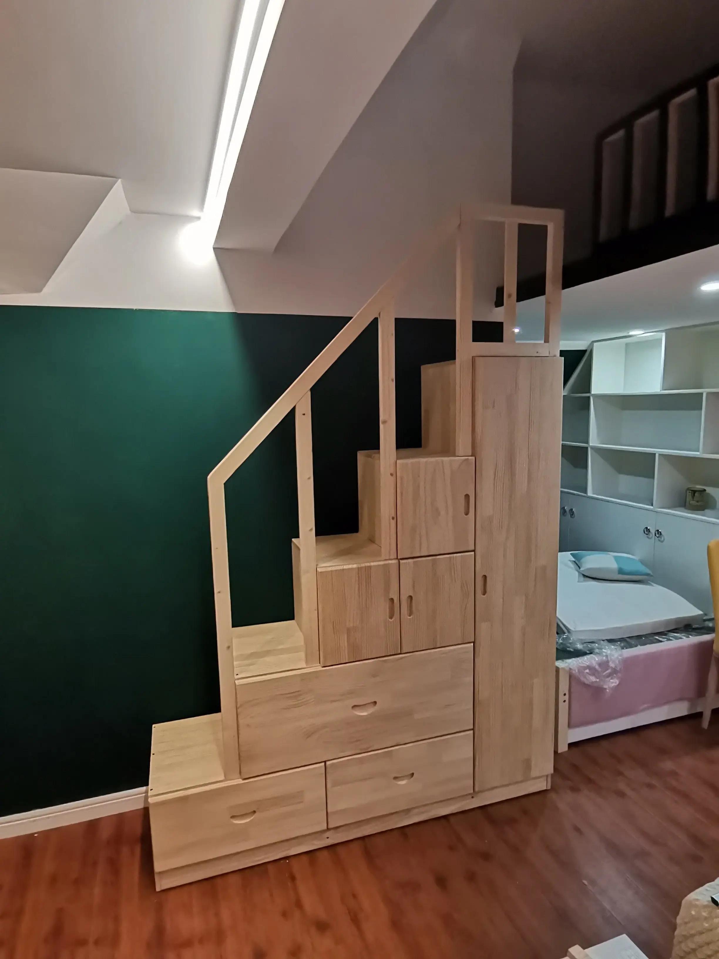 Solid wood step cabinet, ladder cabinet sold separately, upper and lower beds, mother and child beds, staircase cabinet with war