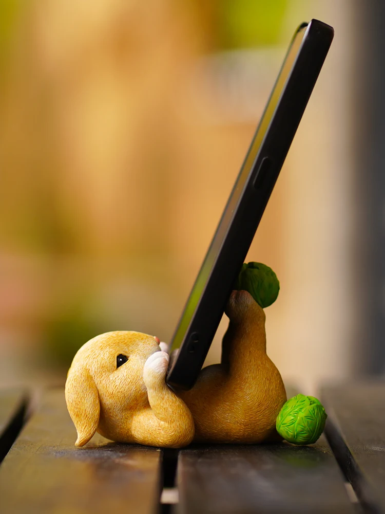 Creative desktop phone holder cute rabbit animal cartoon decorative ornament