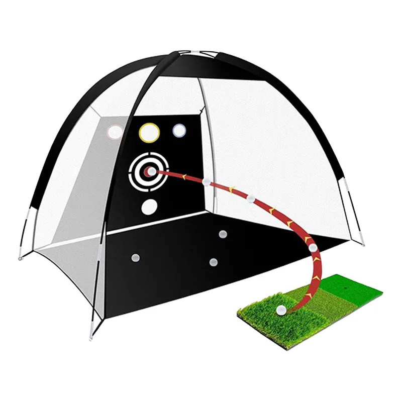 Customizable Portable Folding Golf Practice Net with Swing Cutting Rod for Cross-Border Training Aids