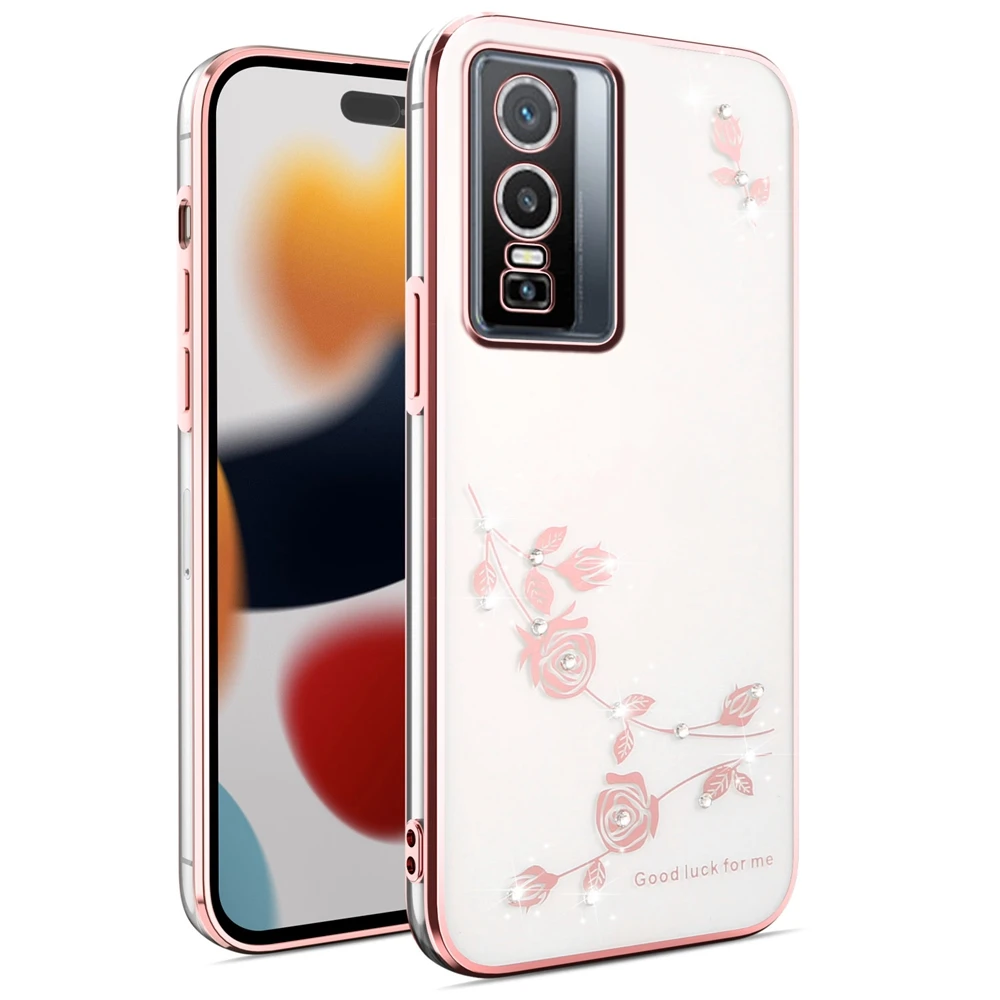 Glitter Phone Case for Vivo Y78 Plus Y77 Y76 Y75 Y74S Y56 Y55 Y36 Y35 Y33S Y29 Y28 4G Rhinestone Transparent Soft TPU Back Cover