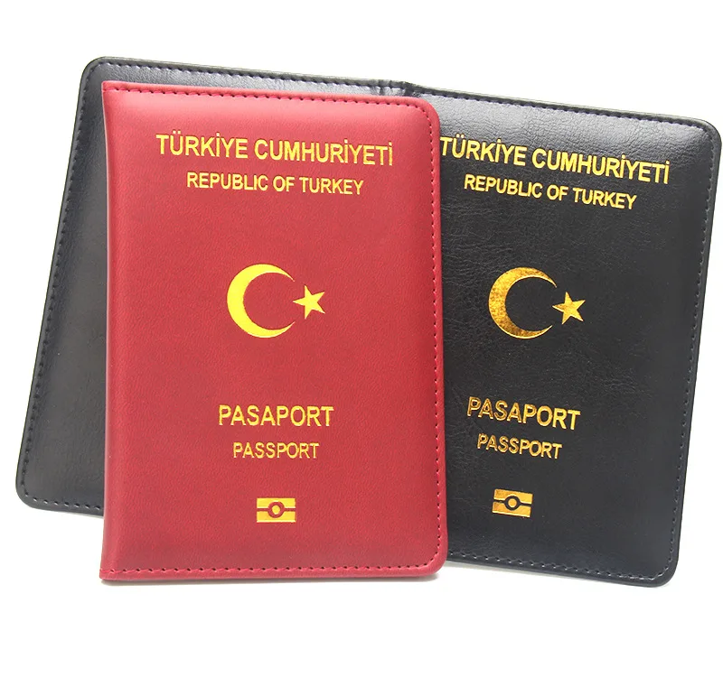 Tempat Paspor Turki Sampul Paspor Pasangan Aksesori Perjalanan Tempat Paspor Kulit Tempat Kartu Identitas Tempat Tiket Pesawat