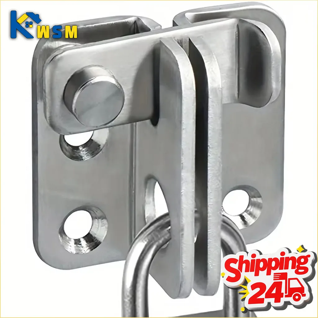 Stainless Steel Lock Latch Pet Cage Right Door Bolt Hasps Bathroom Security Anti Theft Deadbolt with Lock for Door Enhancement