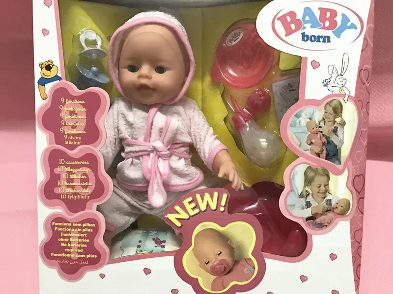 [Funny] Simulation fashion 35cm Can Blink,Drink,Tears,Pee , screaming model bathrobe Reborn Baby bath Dolls girl gift