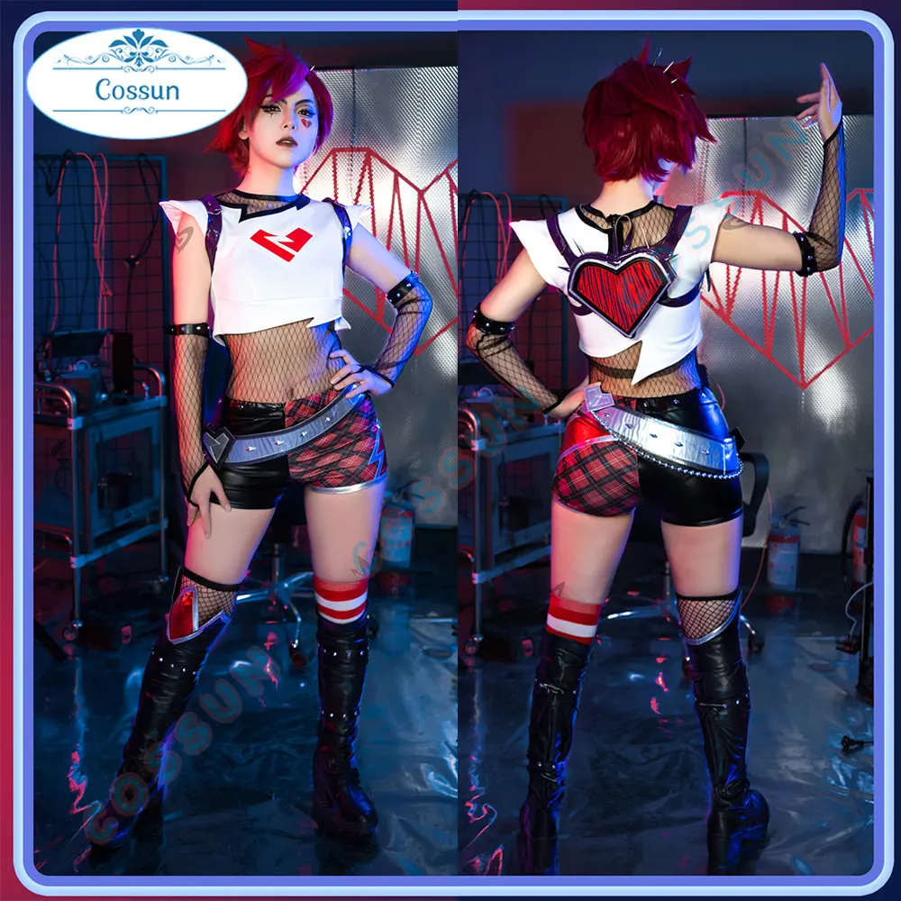 Game LOL Vi Cosplay Costume LOL Valentine's Day New Skin Vi Women Combat Cosplay Costume Halloween Full Set