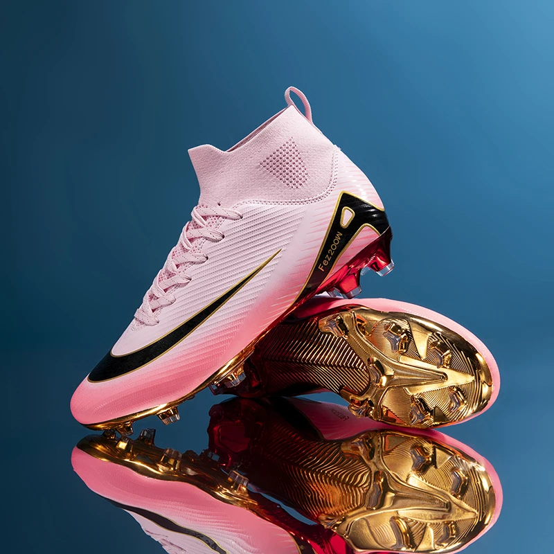 Professional Soccer Shoes TF Broken Nail Teenagers Durable Looking HighTops Training Shoes Adult Outdoors Non Slip FootballShoes