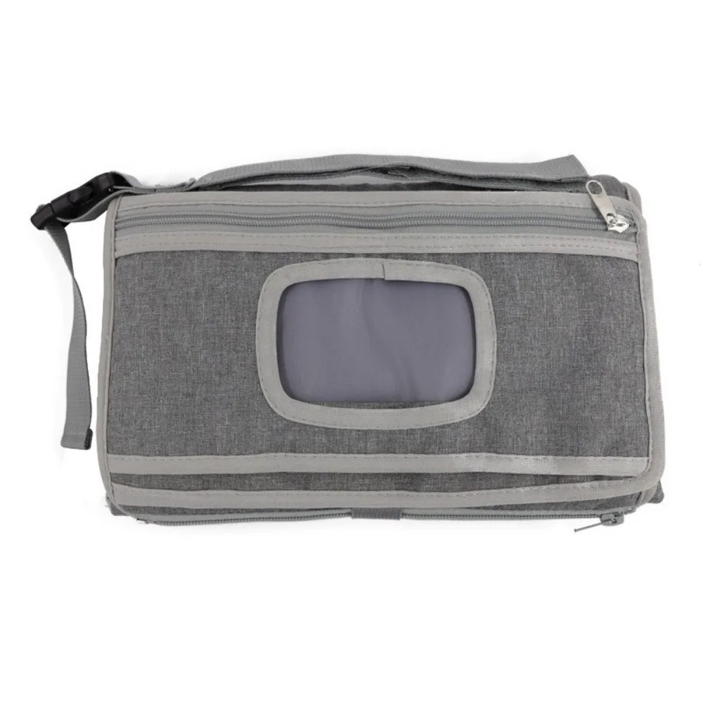 Solid Color Baby Changing Pad Oxford cloth 3 in 1 Foldable Diaper Bag Foldable with Wipes Pockets