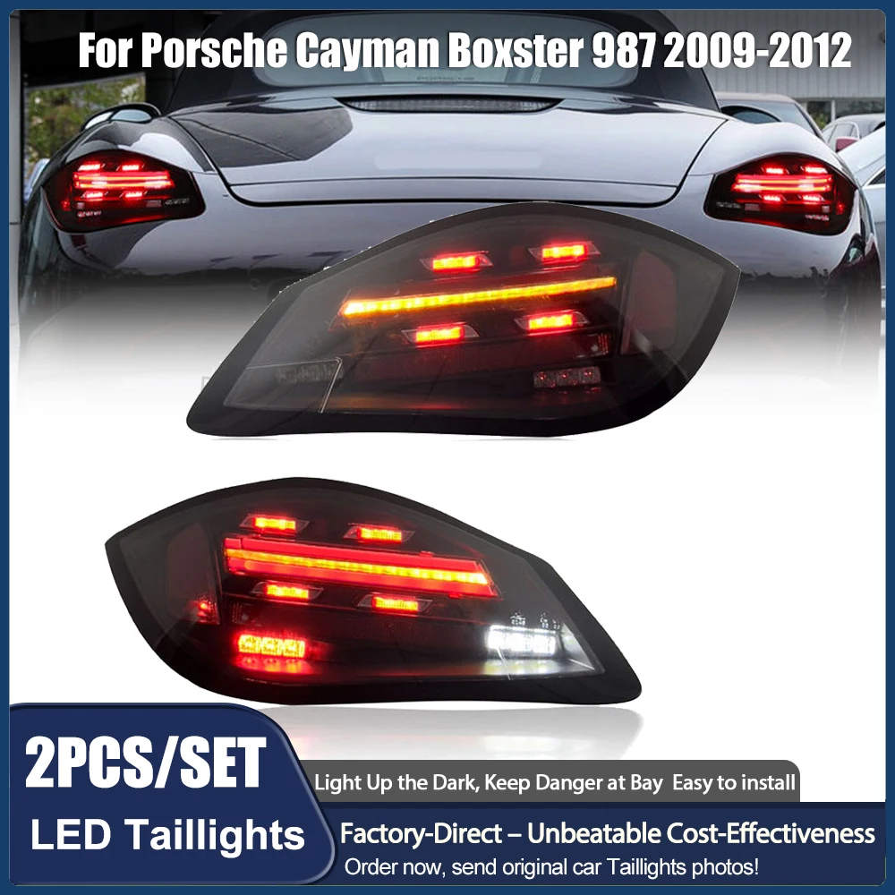 

Автомобильные задние фонари в сборе для Porsche 718 Boxster Cayman 2009-2012 987.2 Задние светодиодные DRL динамические указатели поворота Тормозные противотуманные фары заднего хода