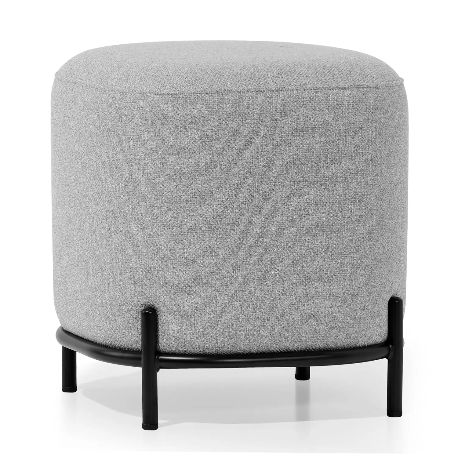 Soft Upholstered Cube Ottoman 18 Inches High with Performance Grade Fabric (Fully Assembled), Light Gray, Customized
