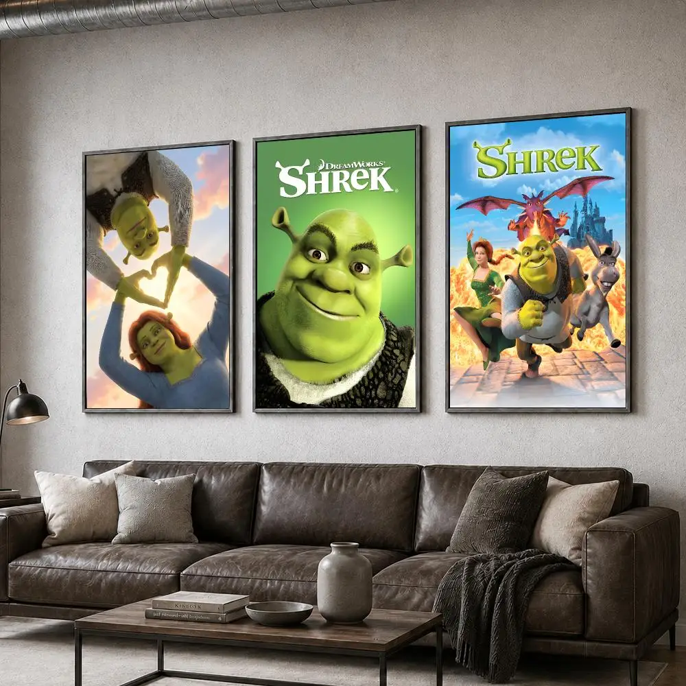 Movie Shrek Animation Comedy Classic Poster  PP Self Adhesive Home Garage Dorm Bar Wall Decor Aesthetic Retro Gift