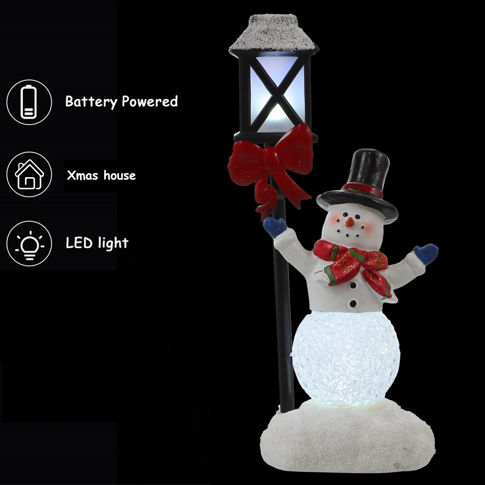 Luce notturna unica con pupazzo di neve di Natale, design raffinato, senza sbavature, superficie liscia, aspetto strutturato, luce natalizia per la casa, regalo per Natale