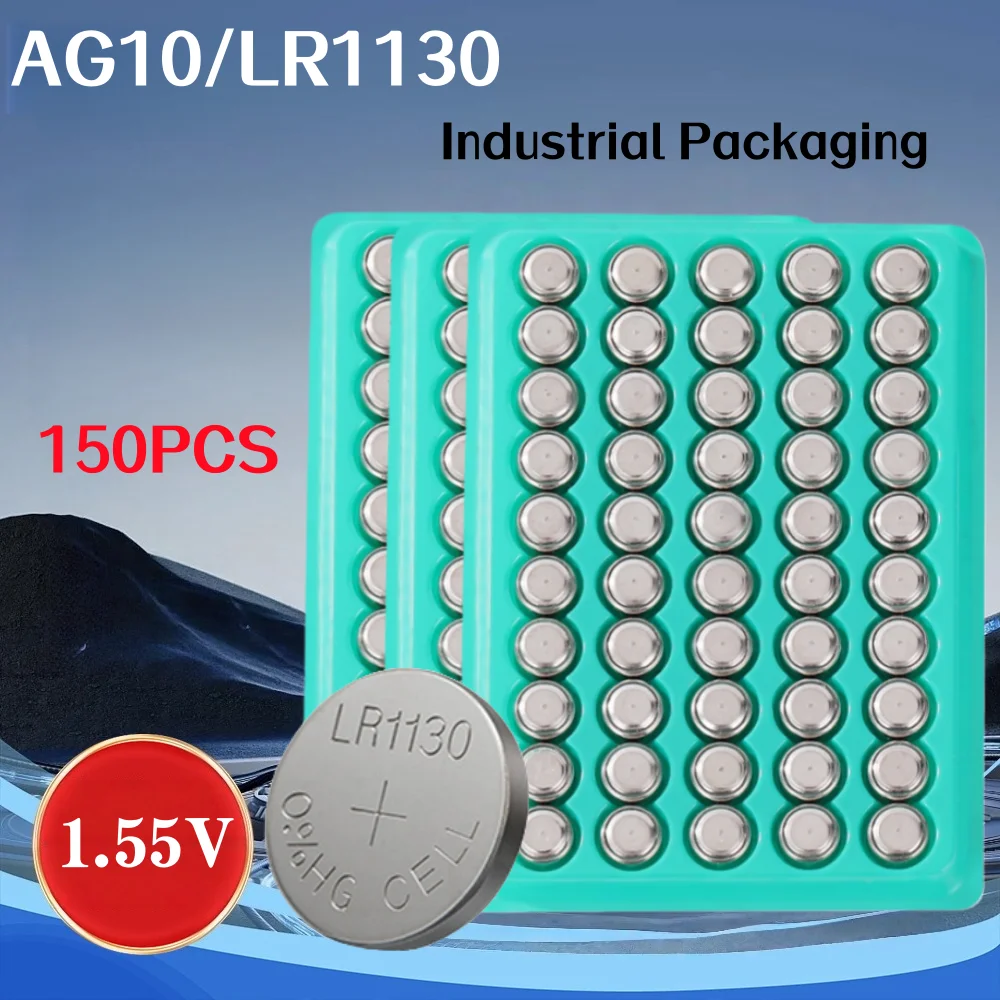 50-300PCS AG10 LR1130 Button Battery 389A LR1130 LR54 L1131 1.55v High Capacity Cell Coin For Watches Calculator Lasers
