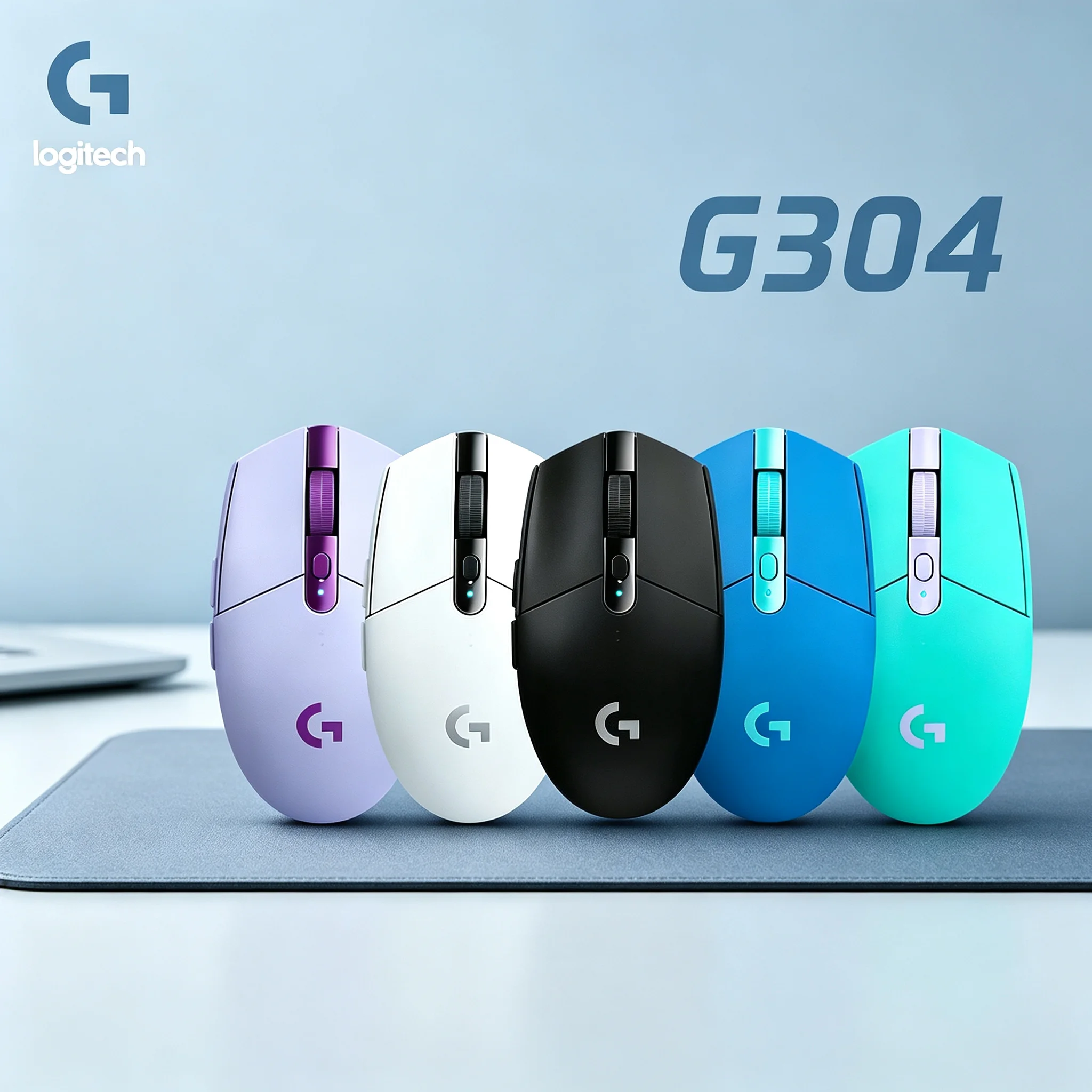Logitech G304 2.4GHz Wireless Gaming Mice Clean Streamline Appearance For Gaming Setup PUBG CS2 Valorant OW
