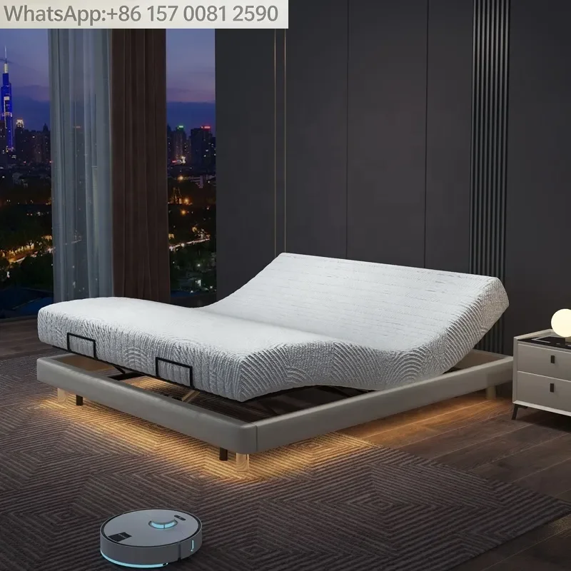 2024 New Design Bedroom Automatic Lifting Double Motor Intelligent Sleep Bed Can Adjust the Wholesale Price of Bed Frame
