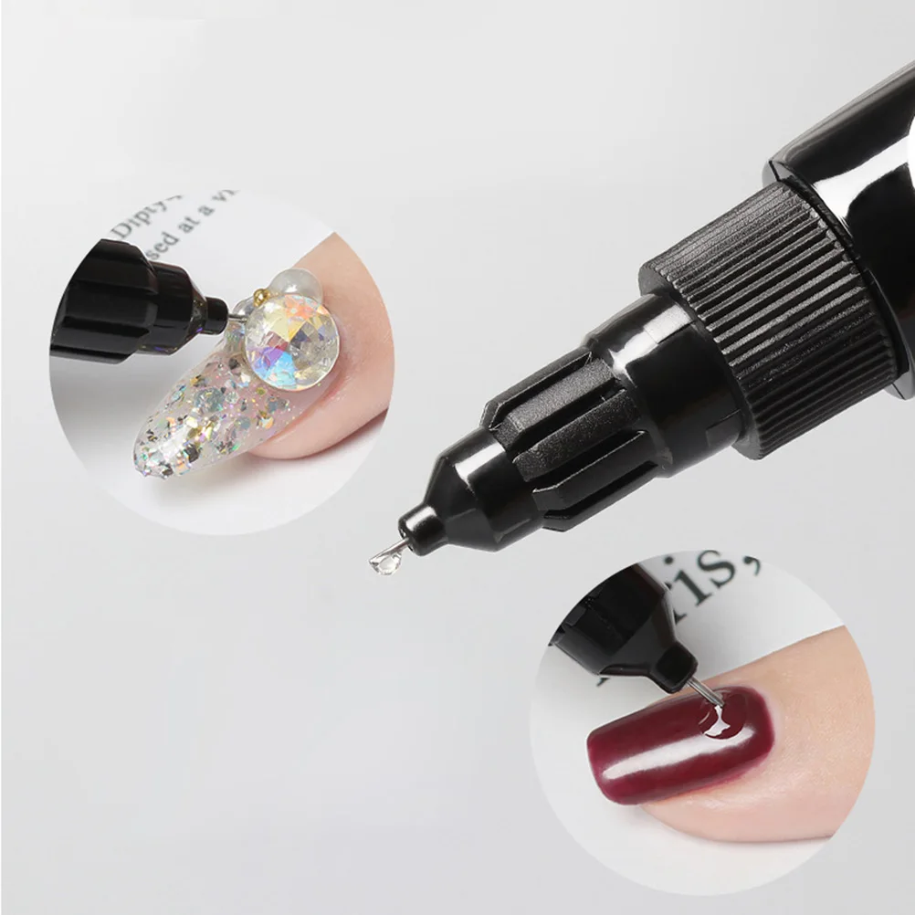 1 set di colla per nail art, design con pennello ad ago forte e duraturo per riempire le articolazioni di strass, strumento per manicure, pasta per unghie, gel