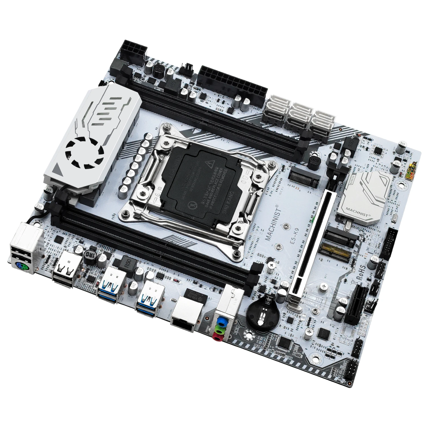 Masinis X99 Kit Motherboard dengan Xeon E5 2640 V3 CPU 16GB(2*8G) DDR4 RAM Memori Desktop 2666Mhz LGA 2011-3 Set Sata M.2 K9