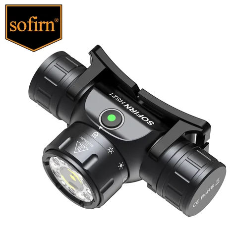 Sofirn HS21 2000lm EDC Lampada frontale 18650 USB C Torcia ricaricabile SFT40 Potente faro con interruttore a infrarossi