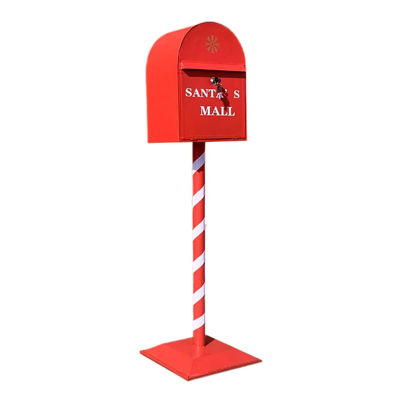 Christmas Metal Standing Mailbox Model Sturdy Multifunctional for Holiday Party 3.9ft Tall Garden Yard Decoration Xmas Post Box