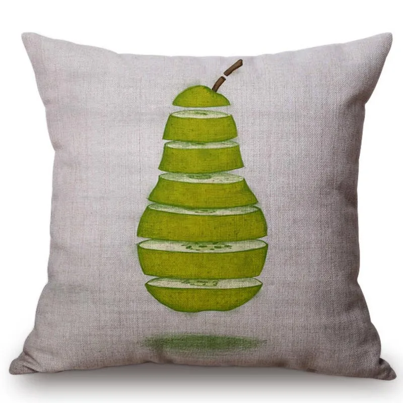 Modern Fruits Pattern Design Throw Pillow Case Pear Lemon Bicycle Summer Harmony Car Sofa Decoration Cushion Cover cojines