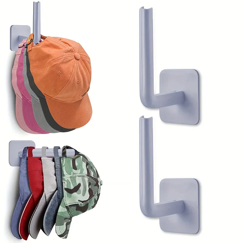 Baseball cap adhesive hook can hold multiple baseball caps, L-shaped multifunctional strong adhesive hook, no punching, storage