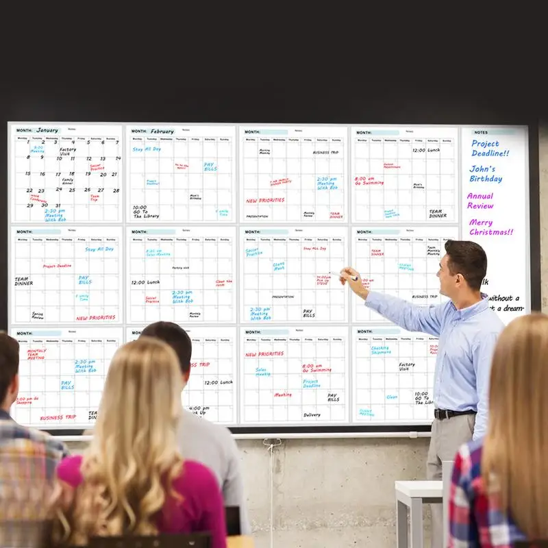 Extra Large Board Calendar 35X58in Reusable Calendar Dry-Erase Design Large Erasable Boards For Offices Home & School