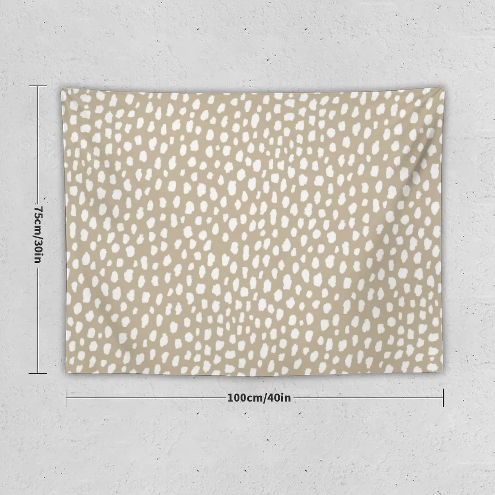 Handmade polka dot brush spots (white/tan) Tapestry Home Decorations Bed Room Decoration Aesthetic Decoration Tapestry