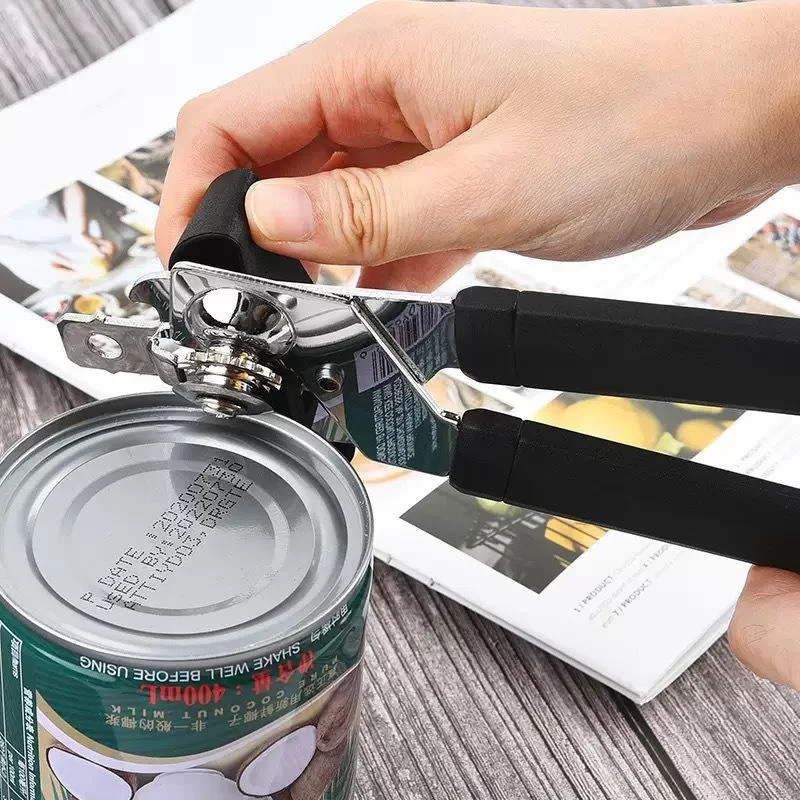 Stainless Steel Can Opener - Multi-functional and Effortless Kitchen Tool with Sharp Cutting Gears and Anti-slip Handle