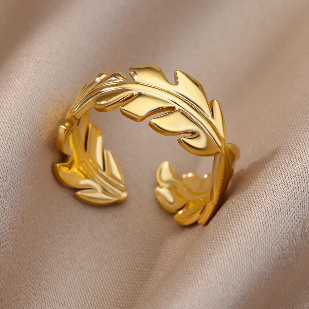 316L Stainless Steel Rings for Women Vintage Gold Color Geometric Ring Female Male Luxury Aesthetic Jewelry Accessories Gifts