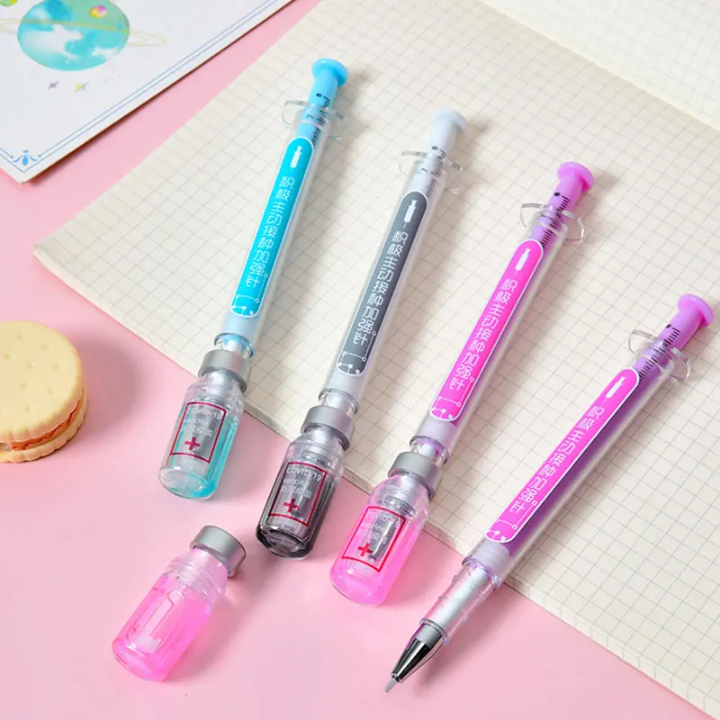 

6Pcs Novelty Syringe Peculiar Shape Cute Stationery School Office Stationery Gel Pen