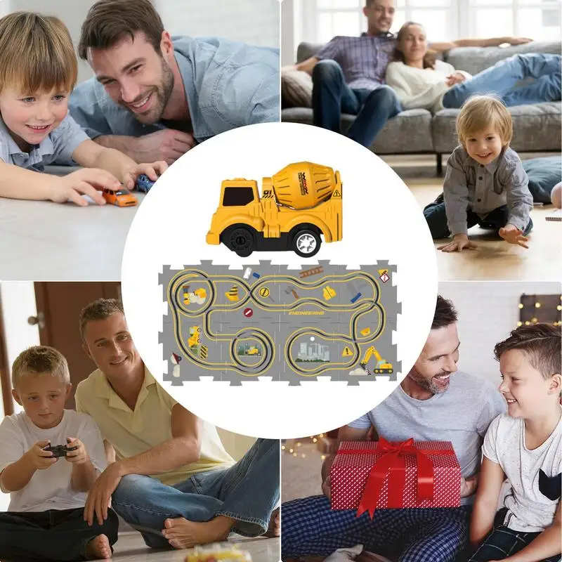 Puzzle Track Car Play Set, Montagem DIY, Carrinho elétrico, Brinquedos de construção, Criativo, Suave, Educacional