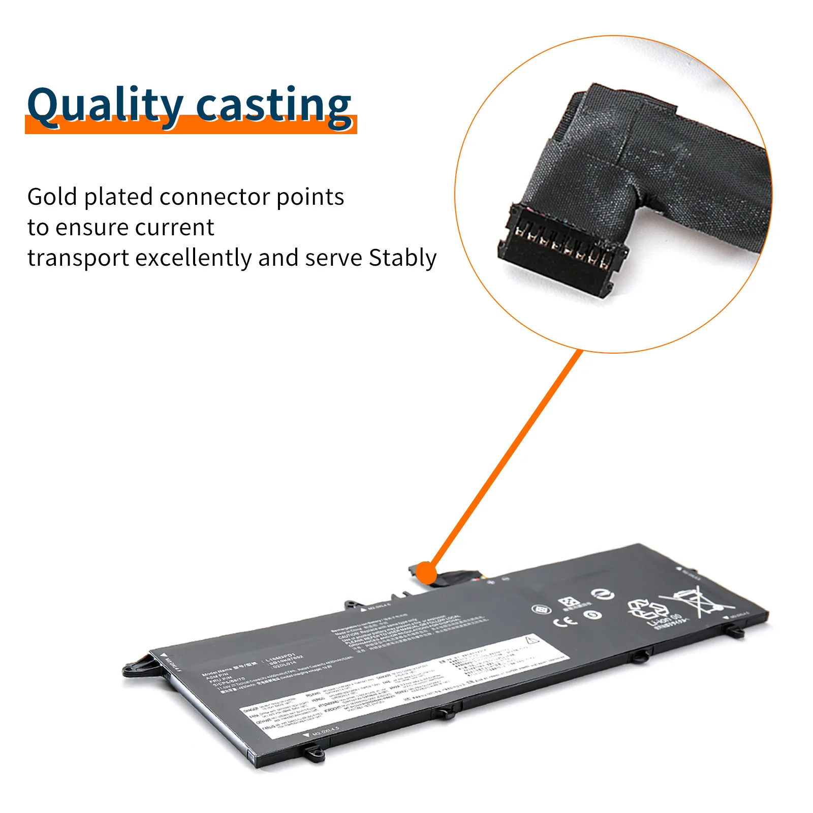 Batterie pour Lenovo ThinkPad, L18M3PD1, L18C3PD2, T14S, T490S, T495S Series, L18C3PD1, L18L3PD1, L18M3PD2, 02DL013, 02DL01, 57WH