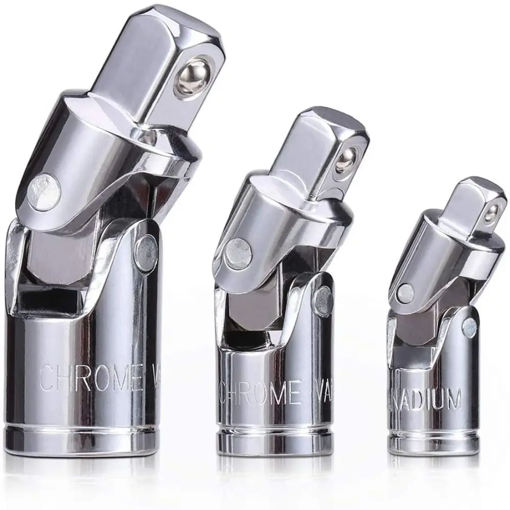 7 Pcs Adapter Universal Joint Socket CRV Steel Bendable Socket Wrench Set 1/4