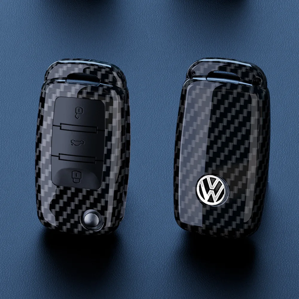 

ABS Carbon Fiber Style Car Key Case Cover For VW Volkswagen Polo Tiguan Passat B5 B6 B7 Golf 4 5 6 MK6 Jetta Lavida