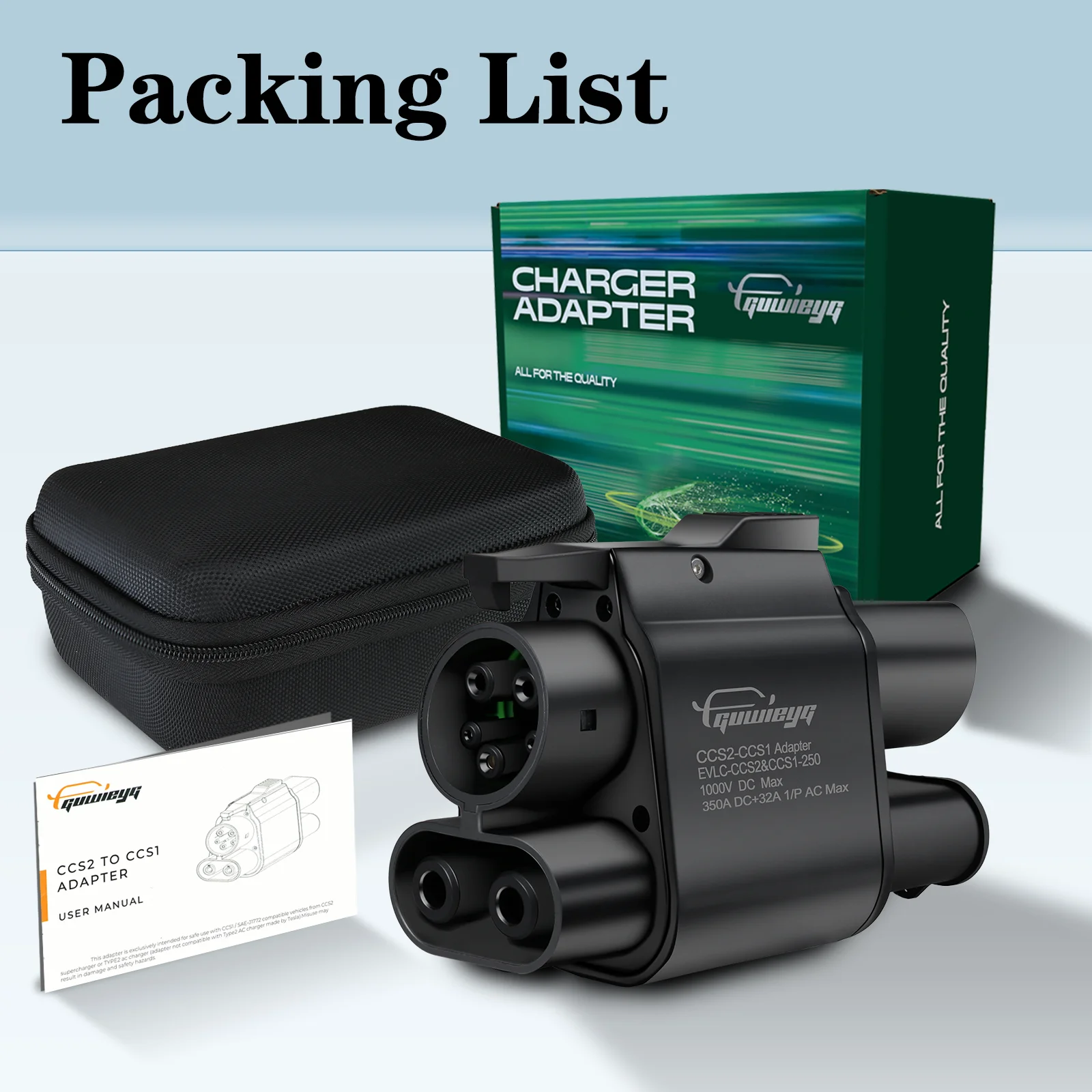 Zdjęcie 7: Adapter GUWIEYG CCS2 na CCS1 350A 350kW Ładowarka do pojazdów elektrycznych CCS2 na CCS1 DC+AC DC 1000V Szybkie ładowanie EV