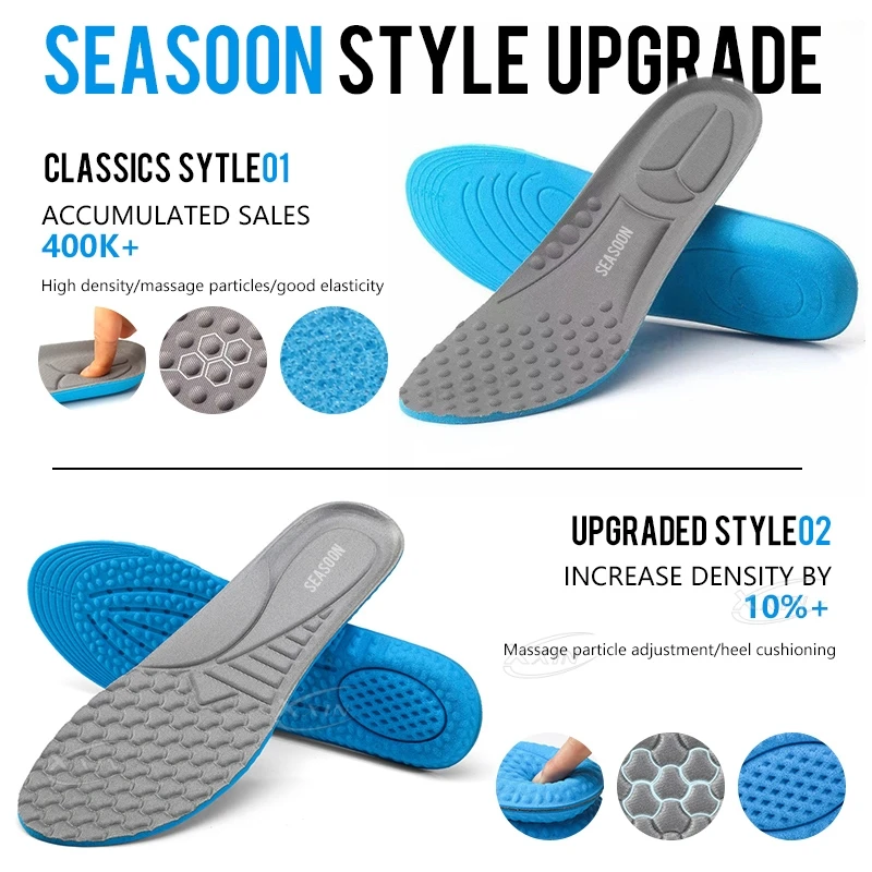 

【Xxin】Sport Insole Shock Absorbing Massage Insoles Soft Breathable Shoe Insole size 35-46