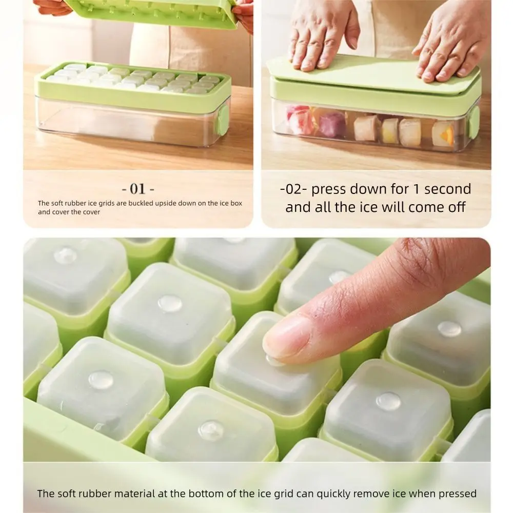 

Practical Water Injection Ice Tray Mold Food Grade Silicone Press Type Ice Cube Tray 2in1 Ice Cube Straw Cups Travel