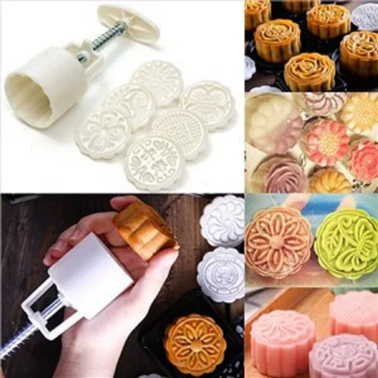Mooncake Mold Mid Autumn Festival Mooncake Mould DIY Hand Pressure Fondant Decoration Tools Moon Cake Mold
