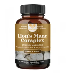 Mushroom Complex Capsules with Lions Mane Chaga Cognitive Brain Function Stress Relieves Beauty Health Diet Supplement